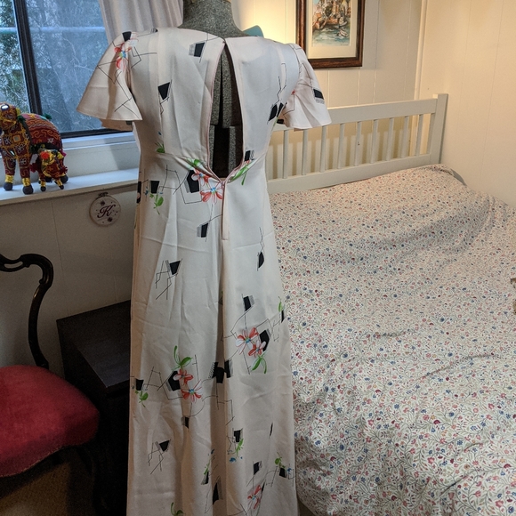 Handmade Pink Patterned Empire Line Gown - Picture 6 of 8